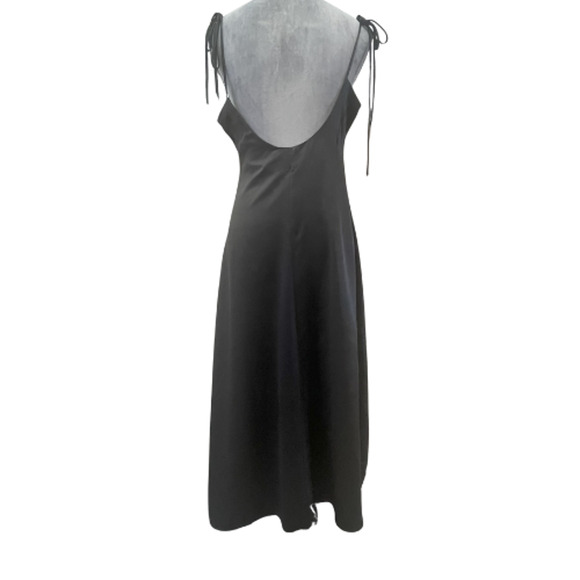 Jason Wu Black Satin Slip Dress L Midi Gown Cocktail Wedding Party Prom Glam NWT - Picture 6 of 9